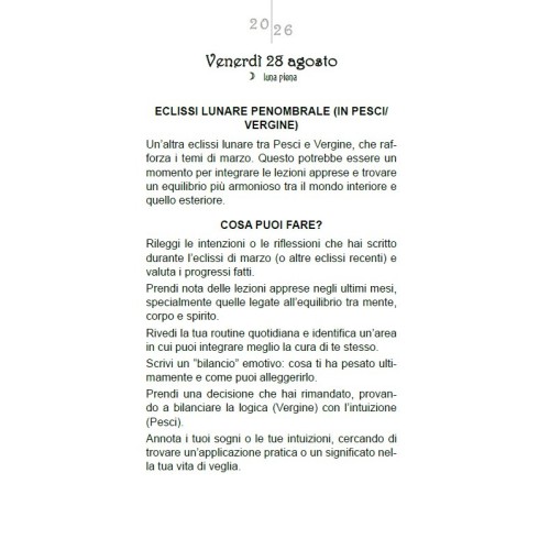 Il Calendario degli Incantesimi 2026